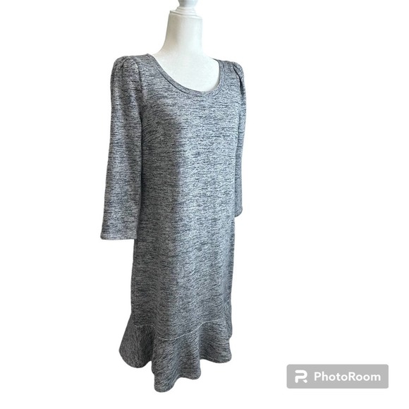 NWT Talbots Shift Dress Women’s sz. SMALL‎ Gray TERRY FLOUNCE HEM - Picture 2 of 8